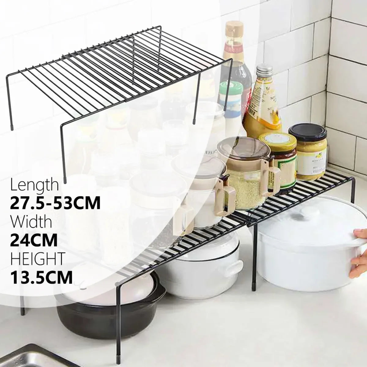 Expandable Freestanding Kitchen Shelf - Adjustable Spice Organizer - photo 5