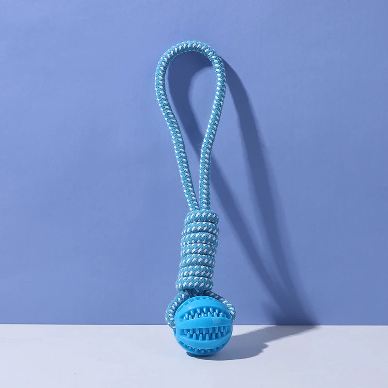 Cotton Rope & Rubber Treat Ball - Puppy Teething Toy – photo 9