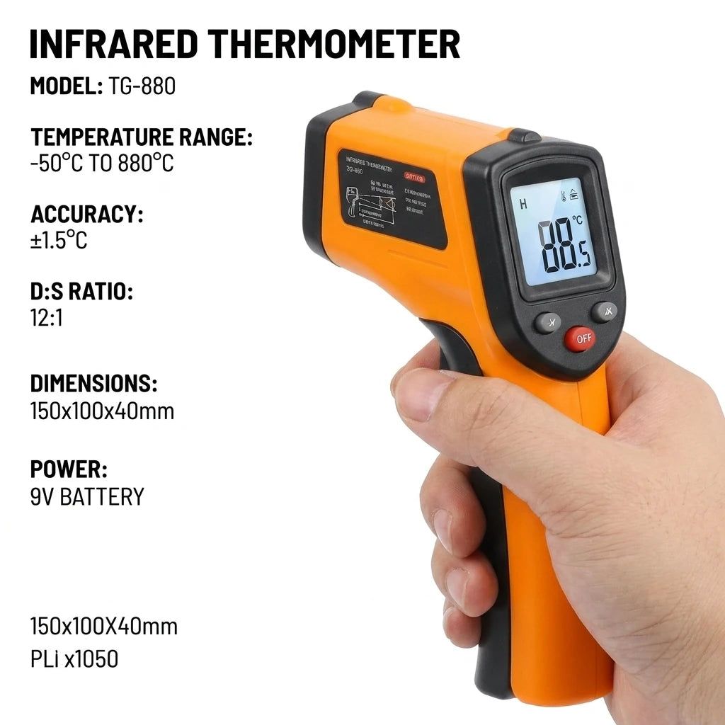 High-Precision Infrared Thermometer Electronic Temperature Gun for Kitchen Baking Water & Oil Temperature Meter Industrial