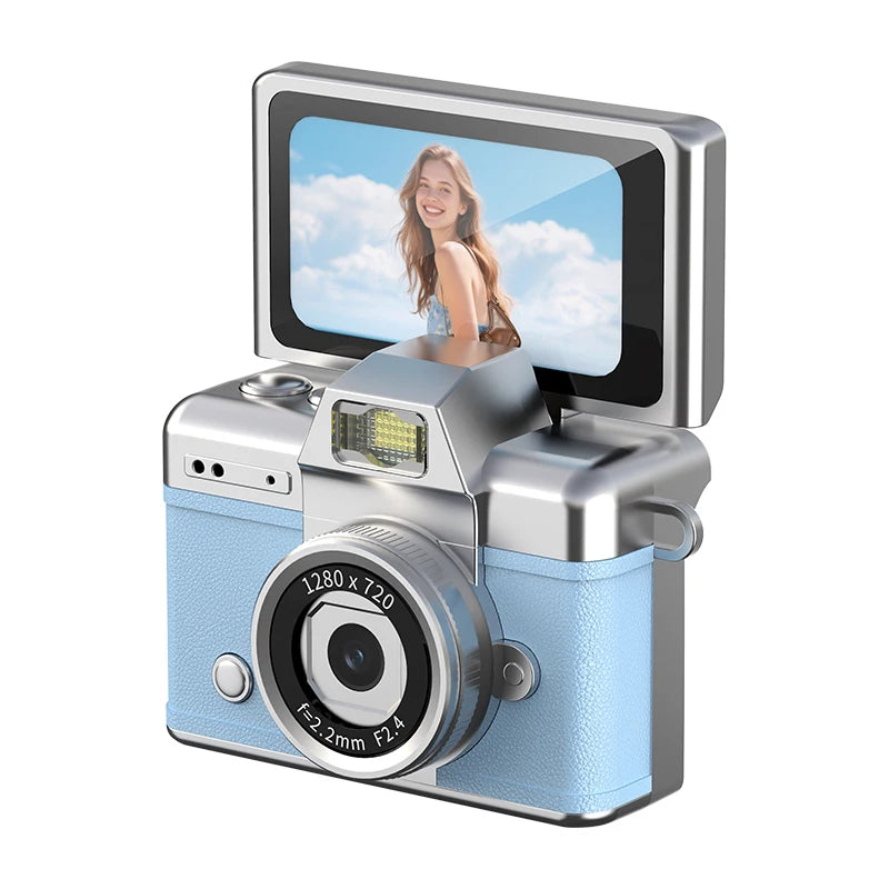 Ourlife Retro CCD Keychain Camera — Flip Screen Mini Camcorder