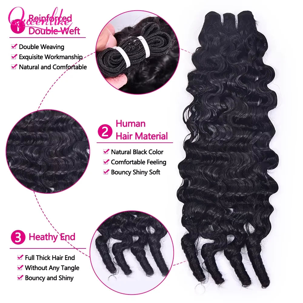 Queenlike Burmese Curly Raw Human Hair Bundles 15A Double Drawn 1/3/4 Bundles Pixie Curly Bundles Human Hair Ocean Spiral Curly