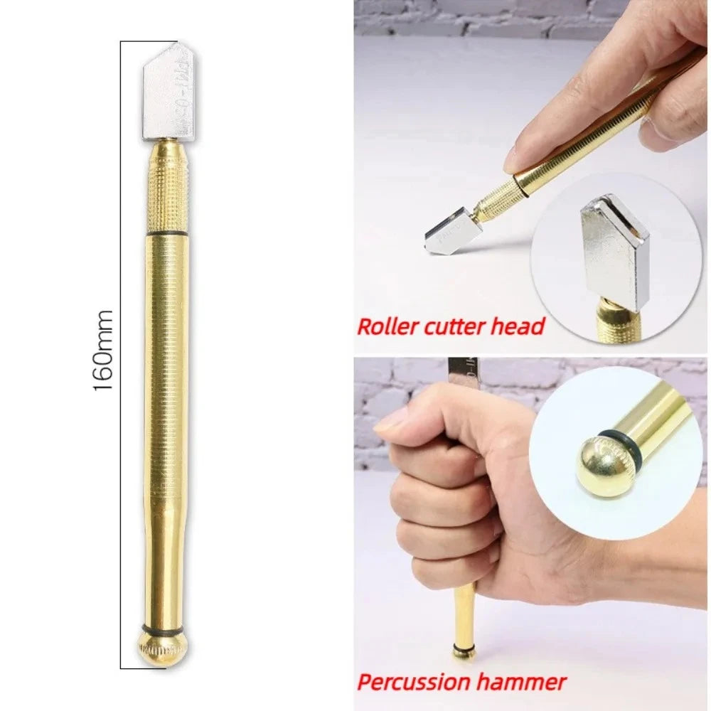 Portable Diamond Glass Cutting Tool 175mm, Non-Slip Handle