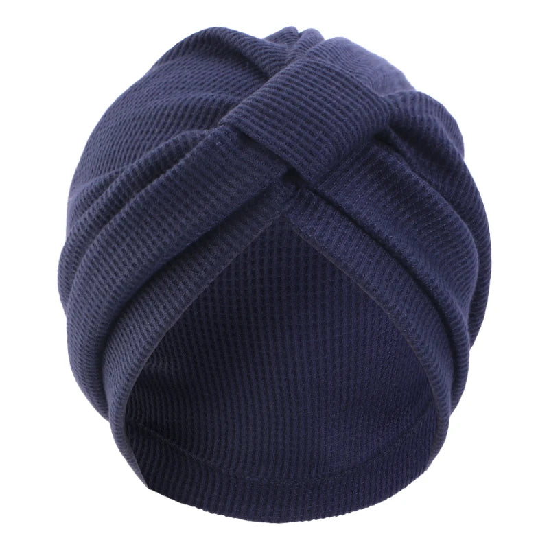 Women's Waffle Cotton Head Scarf Hat