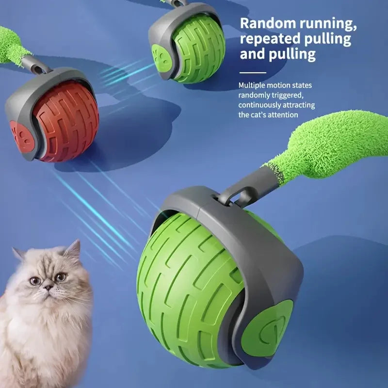 Smart Electric Rolling Cat Toy Ball – USB Rechargeable Automatic Interactive Teaser | Moving Bouncing Ball for Cats