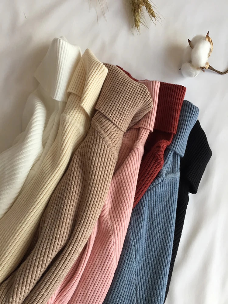 Women's ribbed turtleneck sweater, thick knit — view 1 of 20