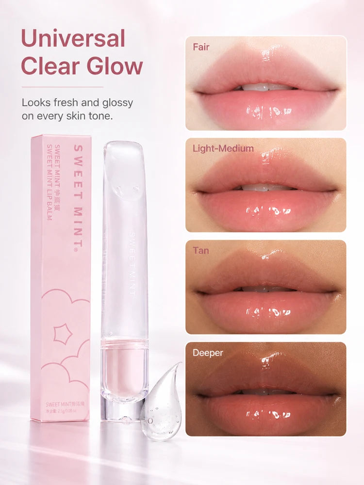 Clear Hydrating Lip Balm Transparent Lip Gloss Non-Sticky Moisturizing Lip Care for Dry Chapped Lips Women Daily Use