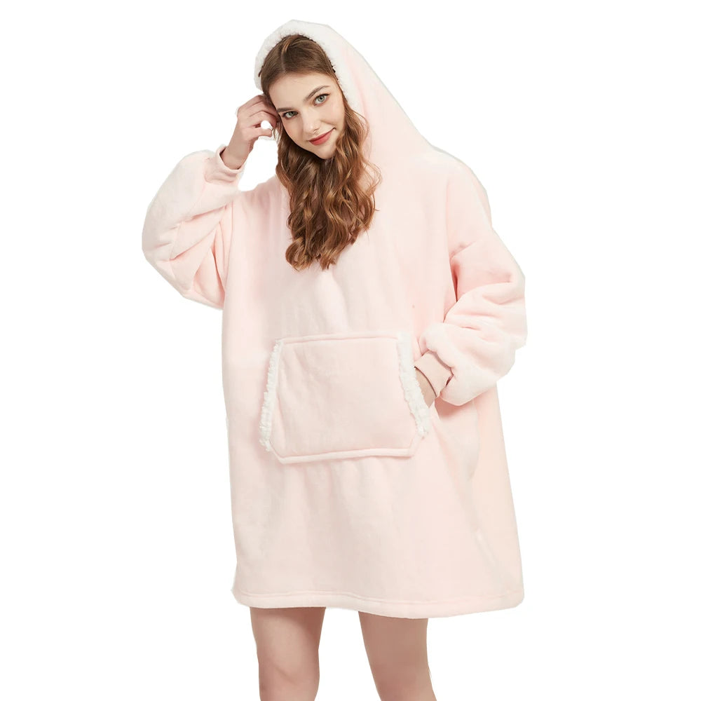 Oversized Sherpa Blanket Hoodie - Wearable Flannel Blanket - photo 17