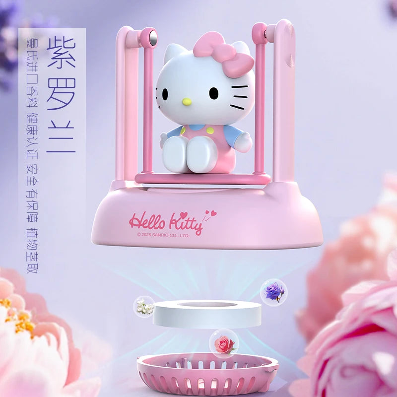Interesting Hello Kitty Kuromi Solar-Powered Aroma Diffuser Car Perfume Car Decoration Item - A Gift for Boys and Girls