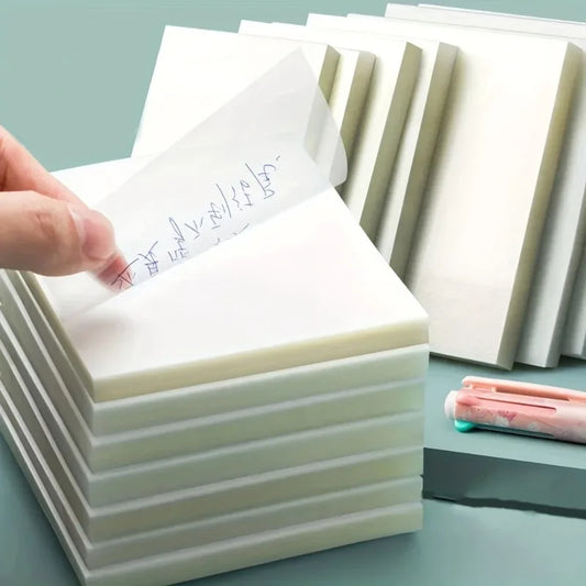 Transparent Waterproof Sticky Notes - Self-Adhesive Memo Pads