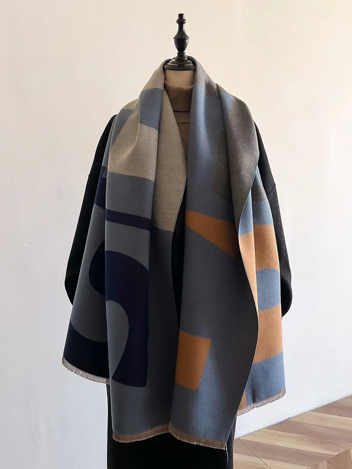 Women's Double-Sided Cashmere-Feel Scarf - Reversible Winter Shawl - photo 7