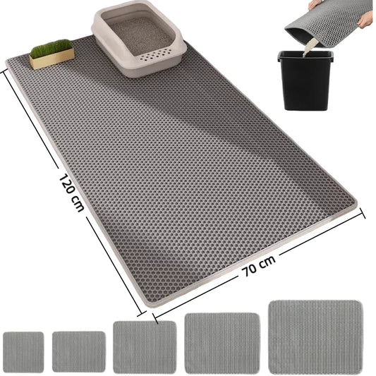 Non-Slip Cat Litter Mat — Double-Layer Waterproof Litter-Trapping Mat