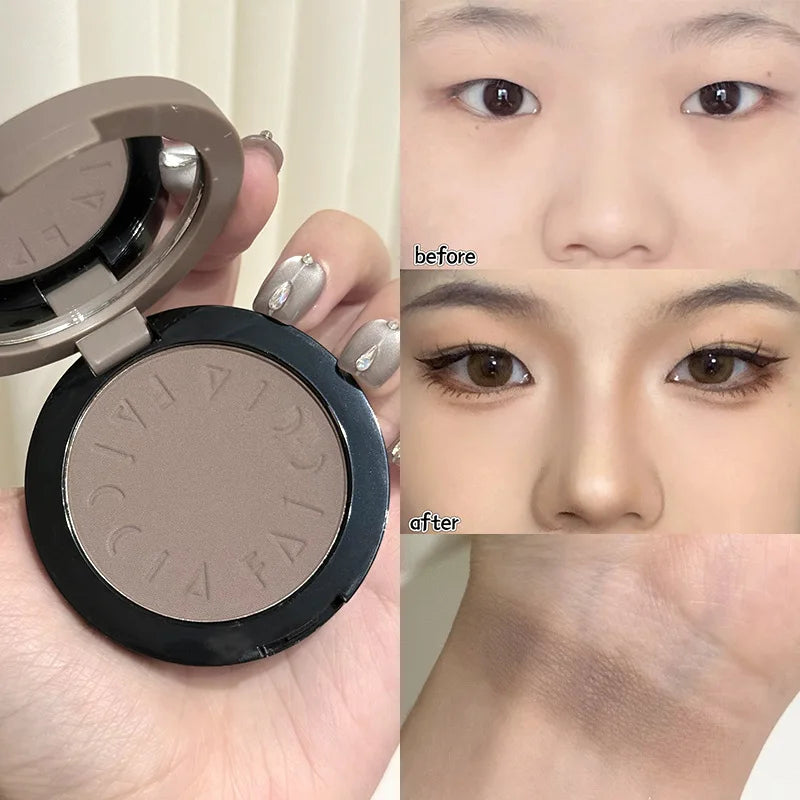 Face Brightening Contouring Makeup Palette Matte Cement Grey Brown Nose Shadow Contouring Modify Natural High Nose Bridge Makeup