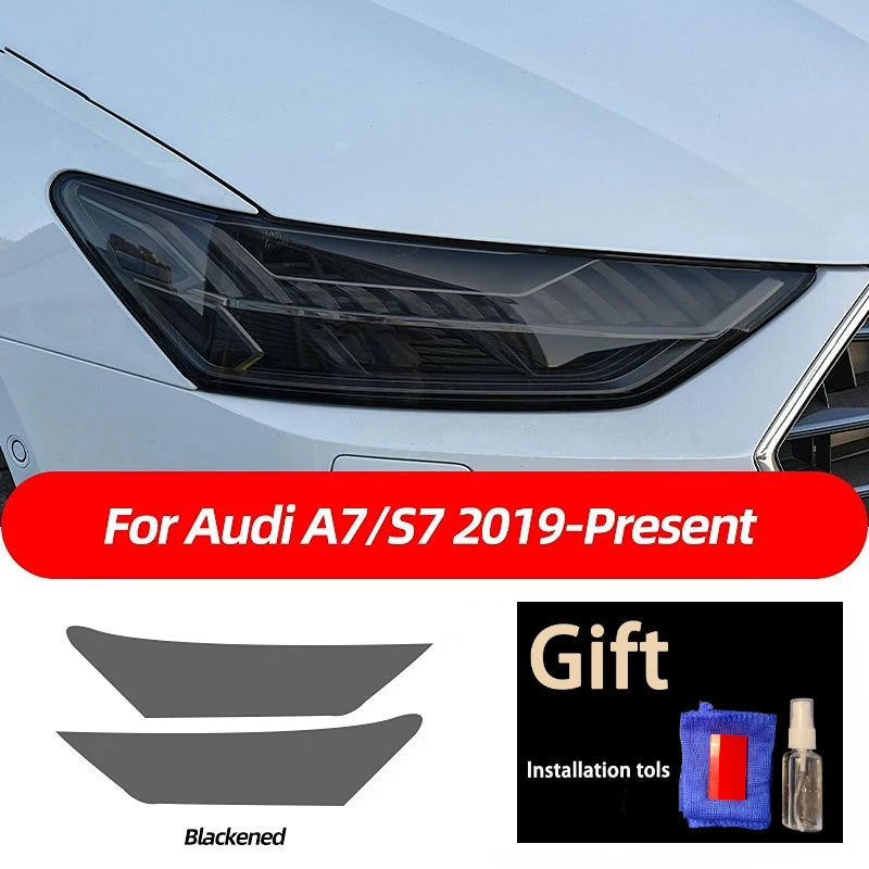 Smoked Black TPU Sticker Car Headlight Protective Film For Audi A3 8V S3 A4 B8 B9 A5 A6 S6 C8 A7 A8 D4 TT TTS Q3 Q5 Q7 Q8 RSQ8