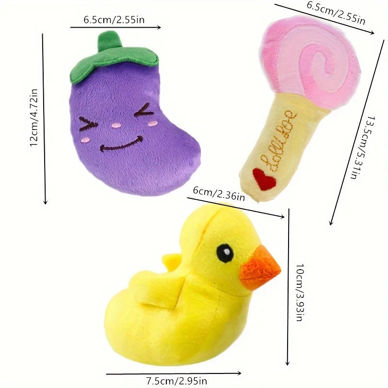 10-Pack Plush Puppy Teething Toys - Squeaky Fruit & Veg – photo 5