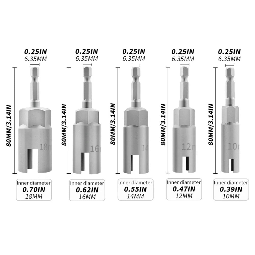 80/65mm 1/4” Hex Shank Wing Nut Driver Set Slot Wing Nuts Drill Bit Socket Wrenches Powerful Socket Inner Hexagonal Wrench
