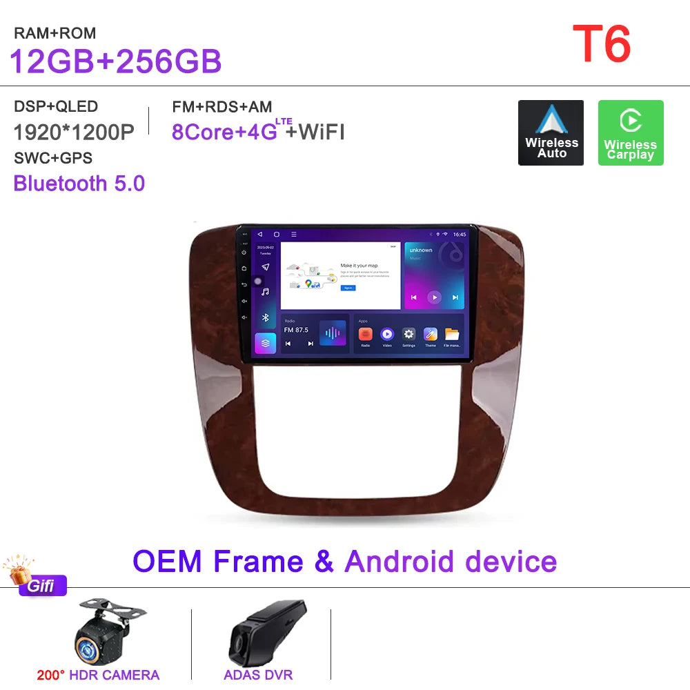Android 16 For GMC Yukon 3 GMT 900 2006-2014 For Chevrolet Tahoe 3 GMT900 2006-2014 Silverado 2 GMT901 2007-2013 Radio Car GPS