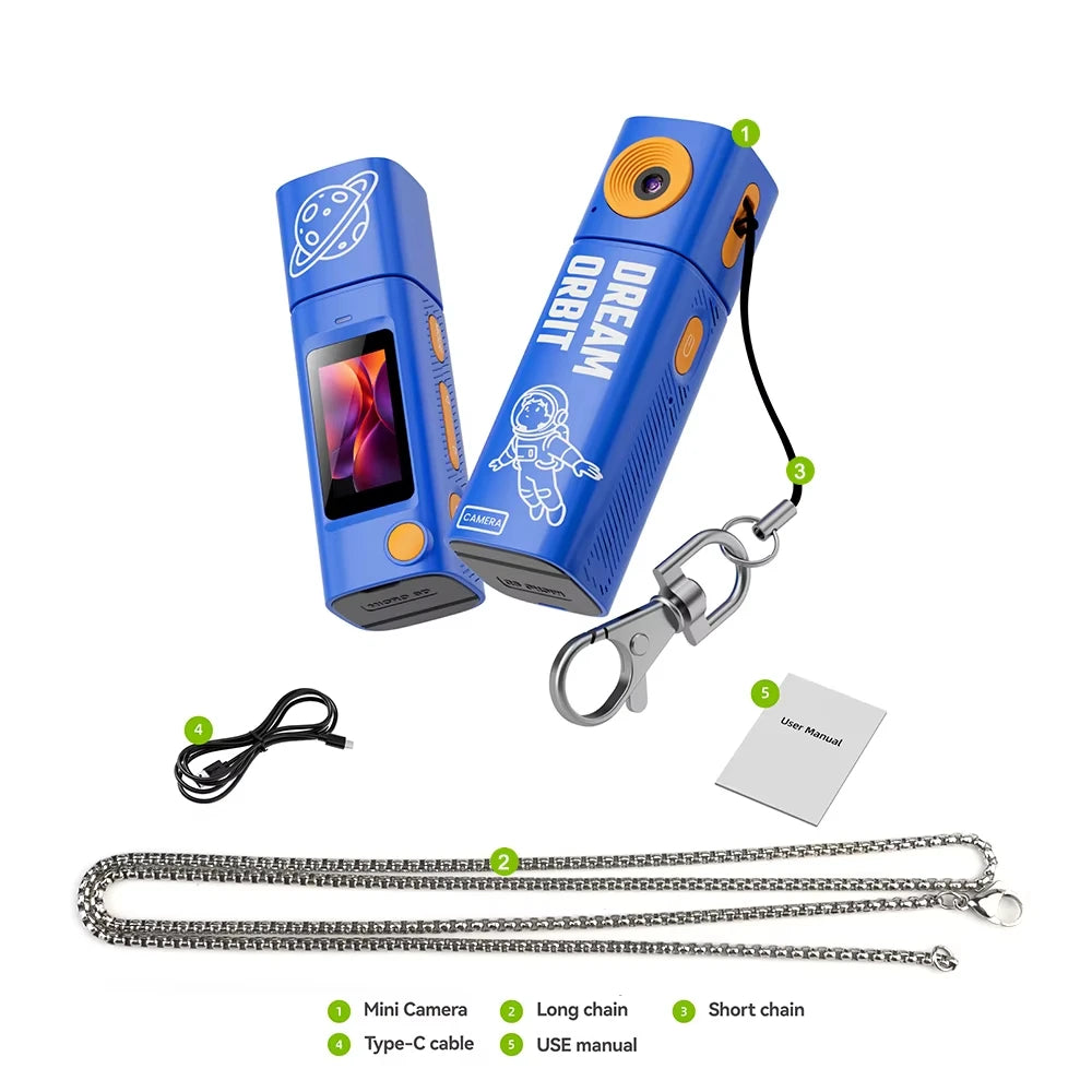 Ourlife 2K Thumb Camera — 230° Flip Lens Mini Keychain Camera