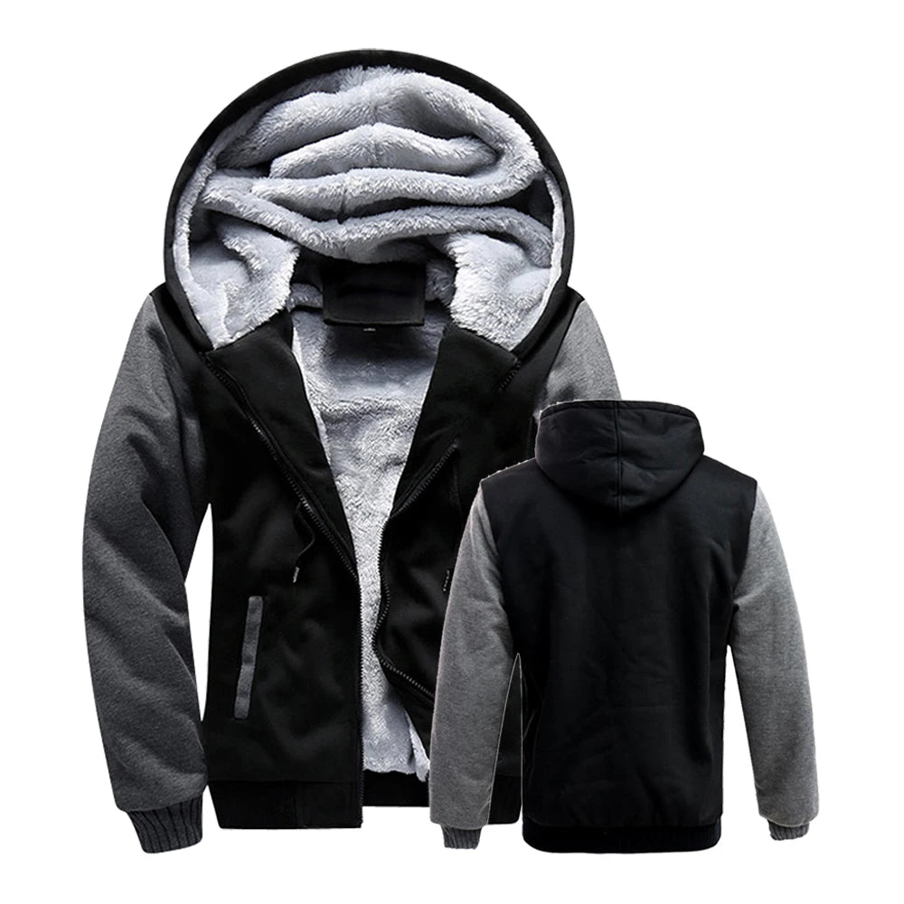 Men's Fleece-Lined Hooded Winter Jacket