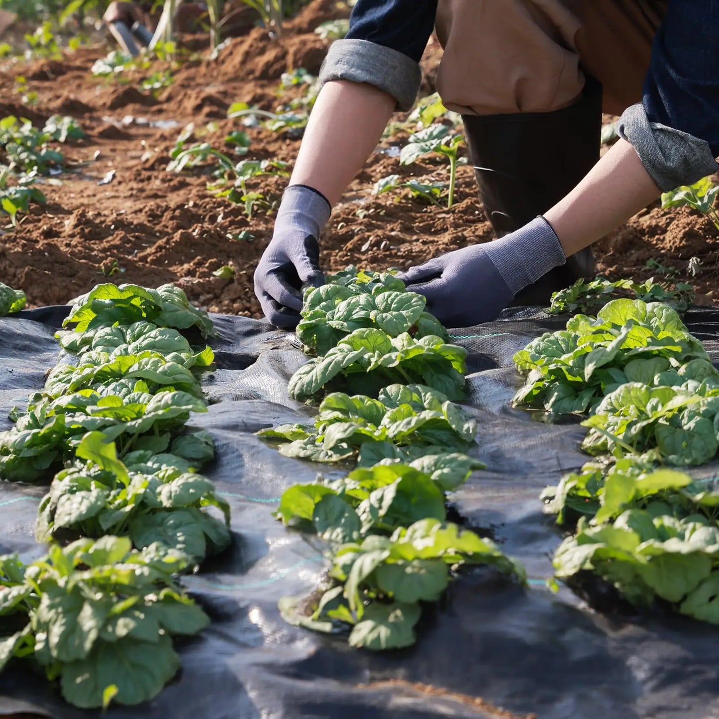 Woven weed control fabric, Weed barrier fabric, Heavy-duty, Anti slip outdoor mat, Plant protective cover, Weed control and pest