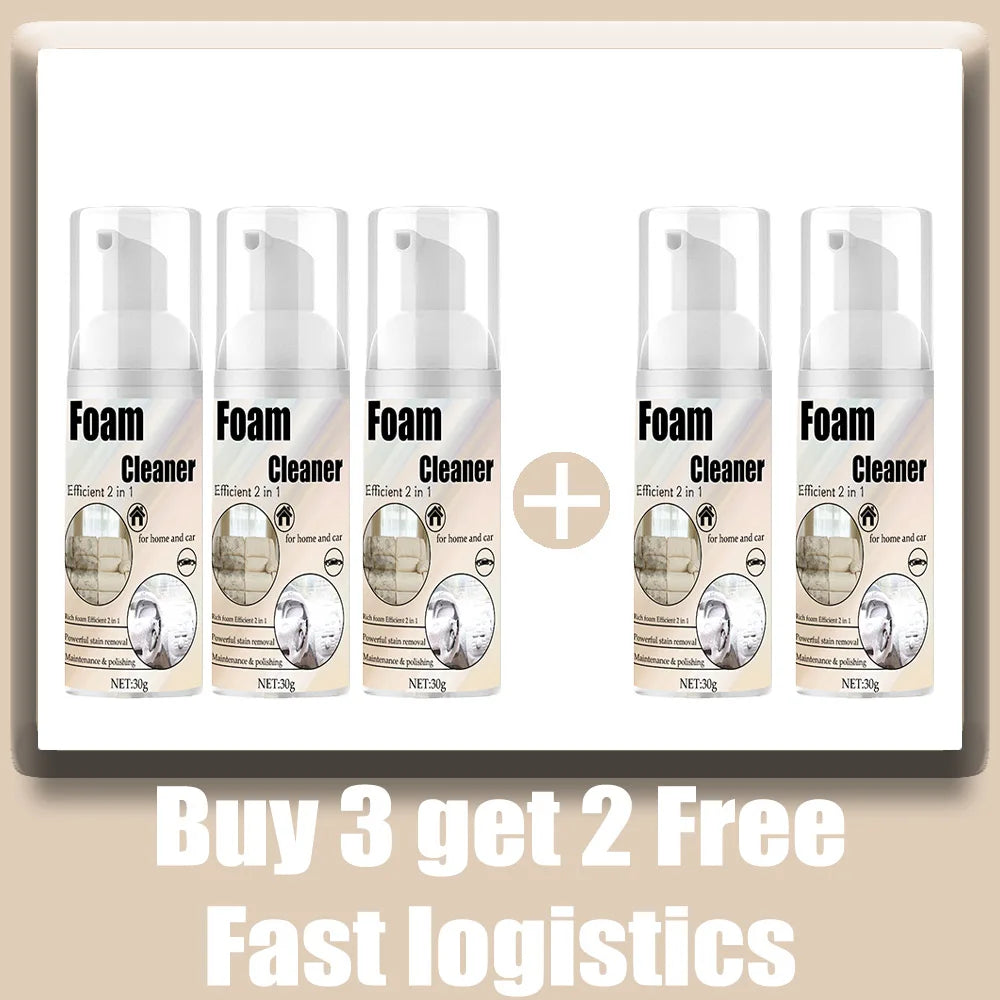 Multifunctional Foam Cleaner Spray – Car Interior, Leather Seat, Sofa & Home Stain Remover | 30g (1–22pc)