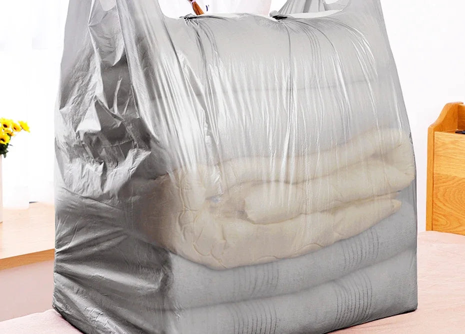 10PCS Large Capacity Plastic Bags Thicken Moving Packaging Bag Clothes Storage Bags for Toys Duvet Blanket Bedding Organizer