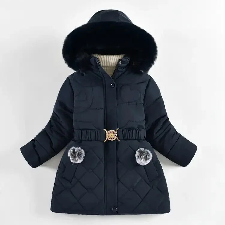 Girls' Hooded Winter Coat with Belt - Plush Lined Heavy Jacket - photo 27