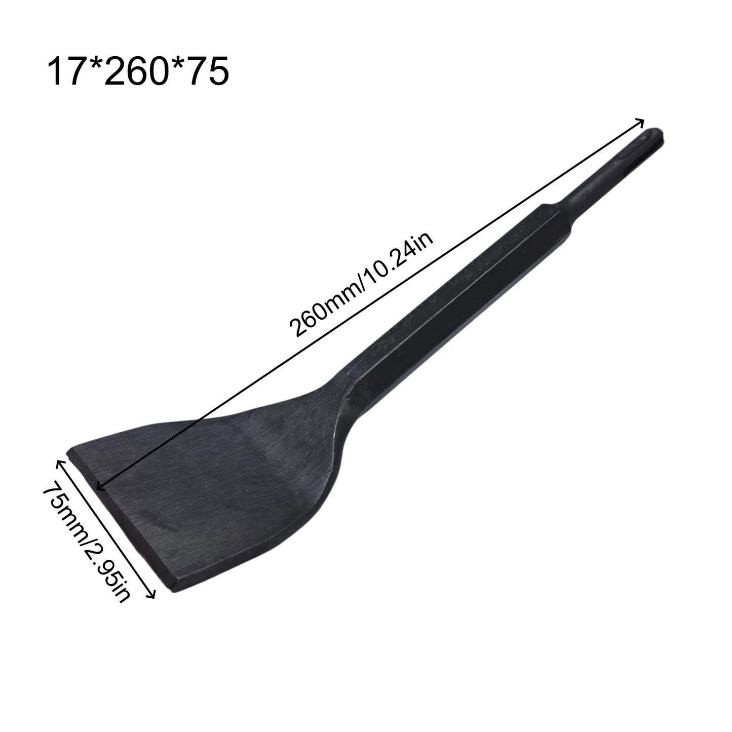 Tile Chisel SDS Plus 17x180/260x75mm 25° Bending, Professional Tile Chisel For All SDS Plus Impact Hammers And Electric Hammers