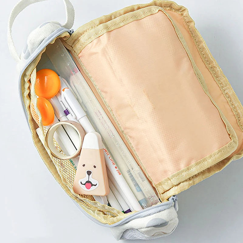 1Pc Pencil Case School Supplies Multi Layer Large Student Pen Kawaii Storage Bag Pen Pencil Bag Office School Cute Stationery