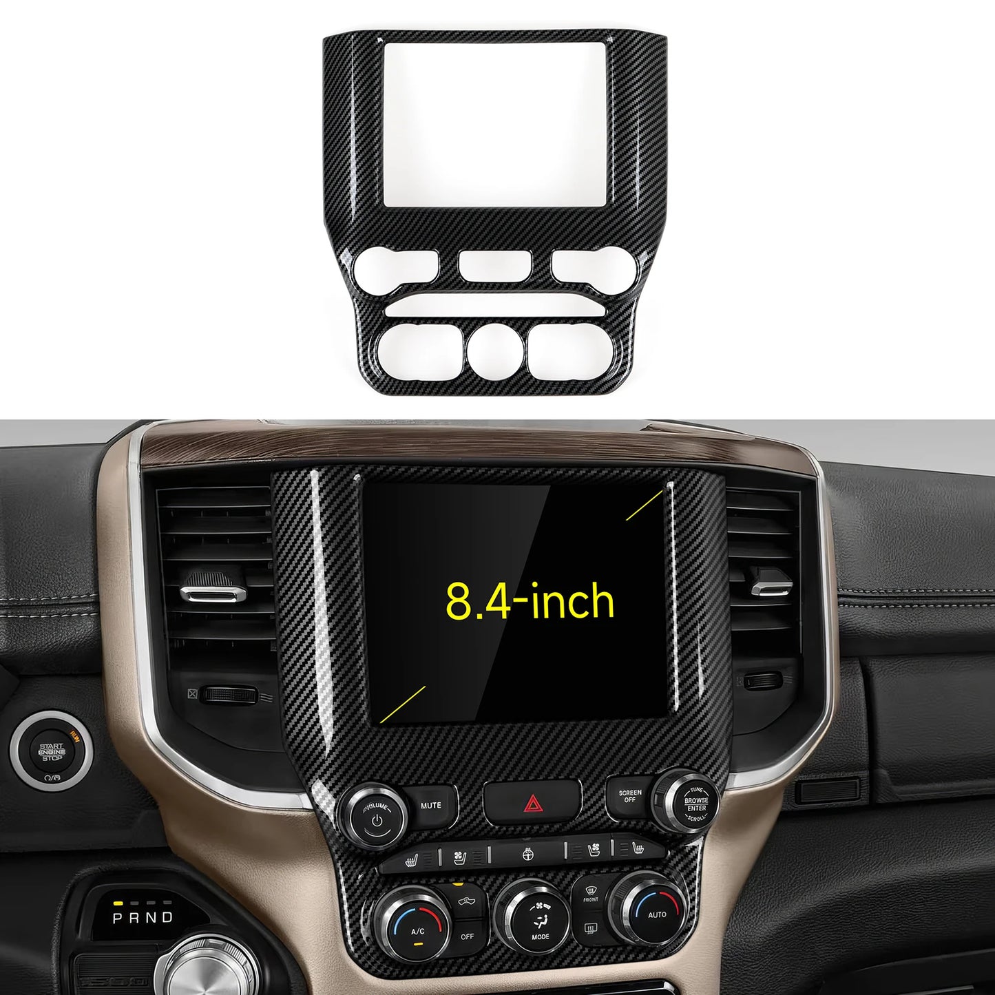 Carbon Fiber Interior Trim Sticker Kit for Dodge RAM 1500/2500/3500 2019-2026