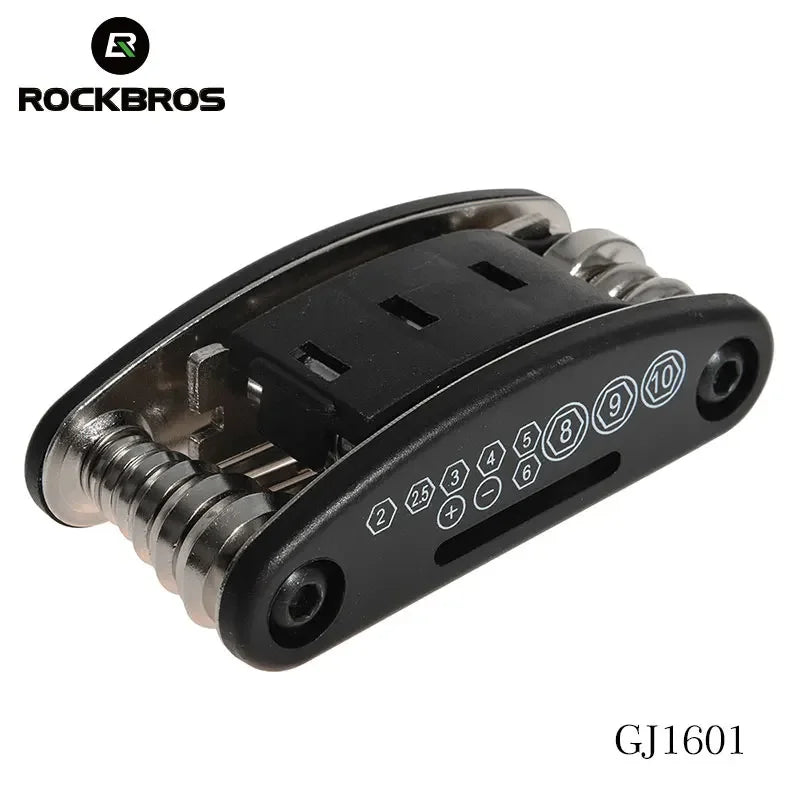 ROCKBROS Multi-Function Bicycle Repair Tool Kit Portable Hex Spoke Screwdriver Wrench Mountain Road bike Cycling Tool Sets Black