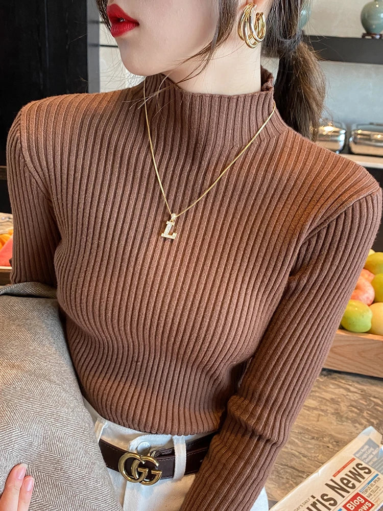 Women's slim mock neck sweater — view 1 of 20