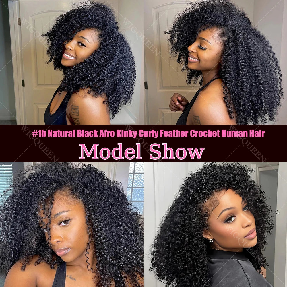 12A Honey Blonde Reusable Small Spirals Curly Crochet Hair For Braid #27 Afro Coily Curly Feather Crochet Human Hair Extensions