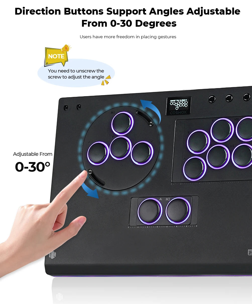 Haute42 X-Move Aluminium Alloy Hitbox Leverless Controller Stickless Fightstick For PC/PS4/PS5 Arcade Game Controller Joystick