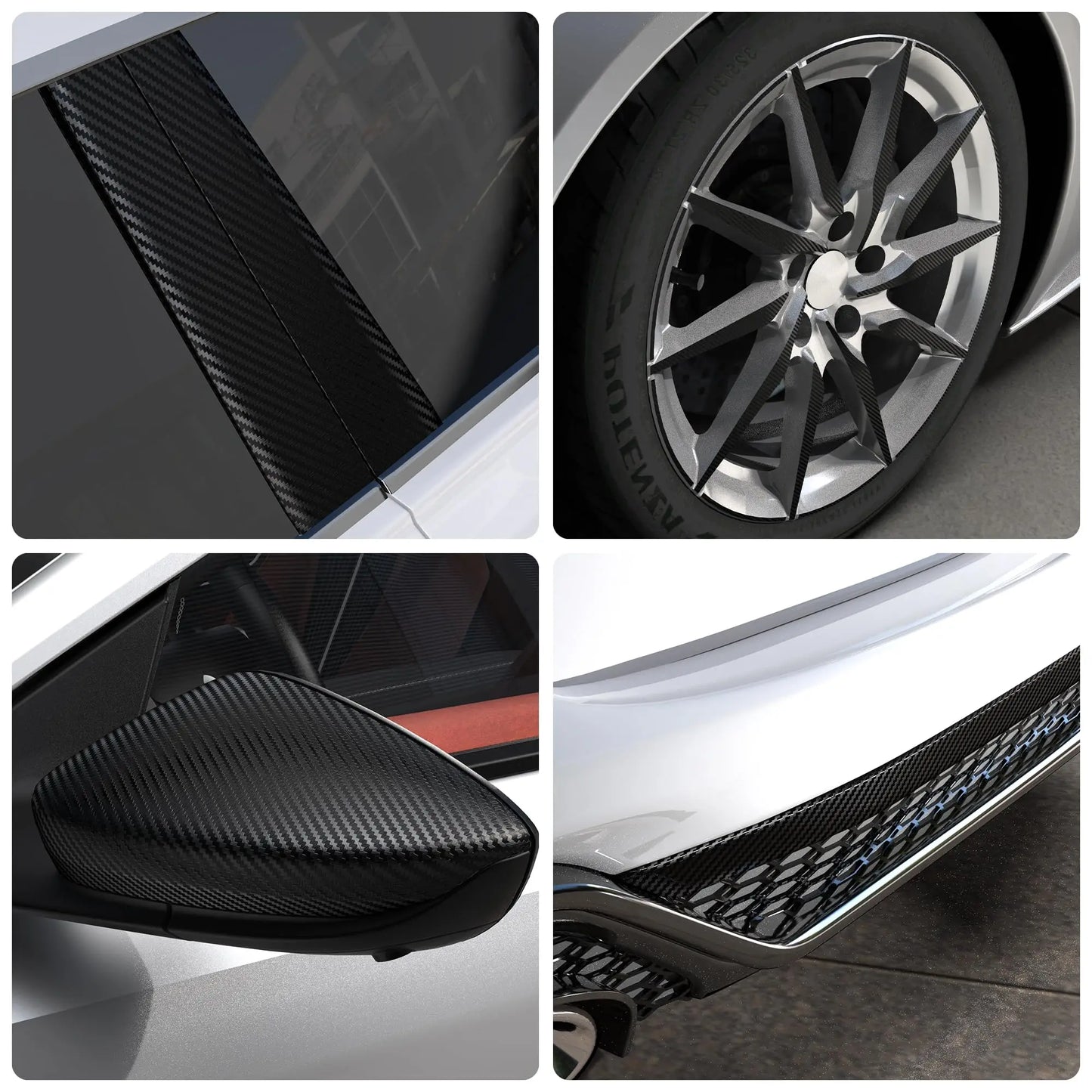 1-10m Nano Carbon Fiber Film Transparent Car Body Vinyl Wrap Black Sticker 3D Auto Foil Cover Decoration Door Mirror Protective