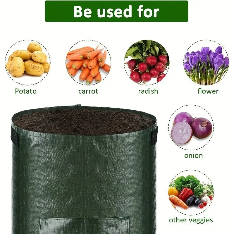 Garden Plant Grow Bags — Breathable PE Potato & Veg Planters