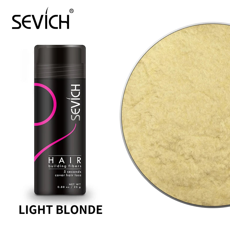 Sevich 25g Hair Building Fibers Keratin Hair Fiber Professional Instant Regrowth Powder for Men and Women Hair Loss Products