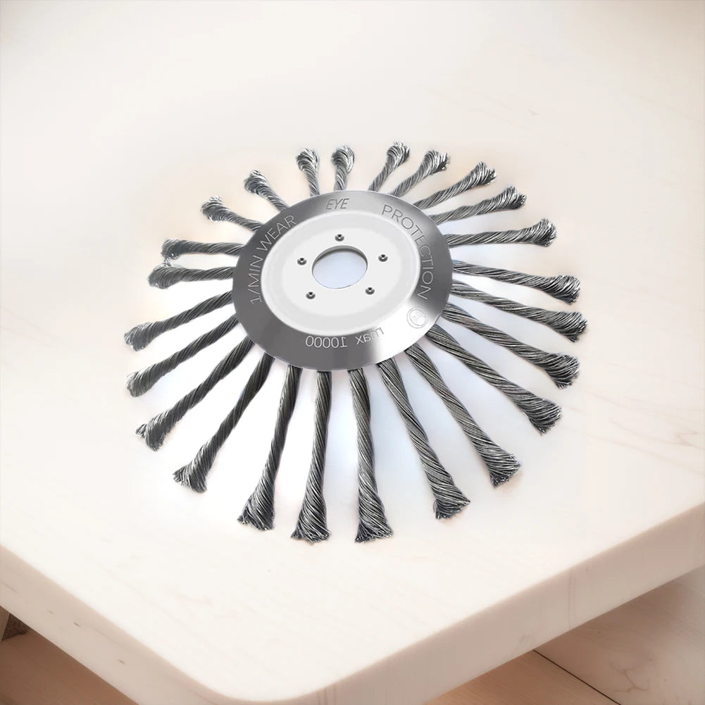 4/5/10Inch Weed Brush Cutter Head Lawn Mower Universal Grass Trimmer Head Steel Wire Wheel Brush Disc Garden Trimmer Head Weed