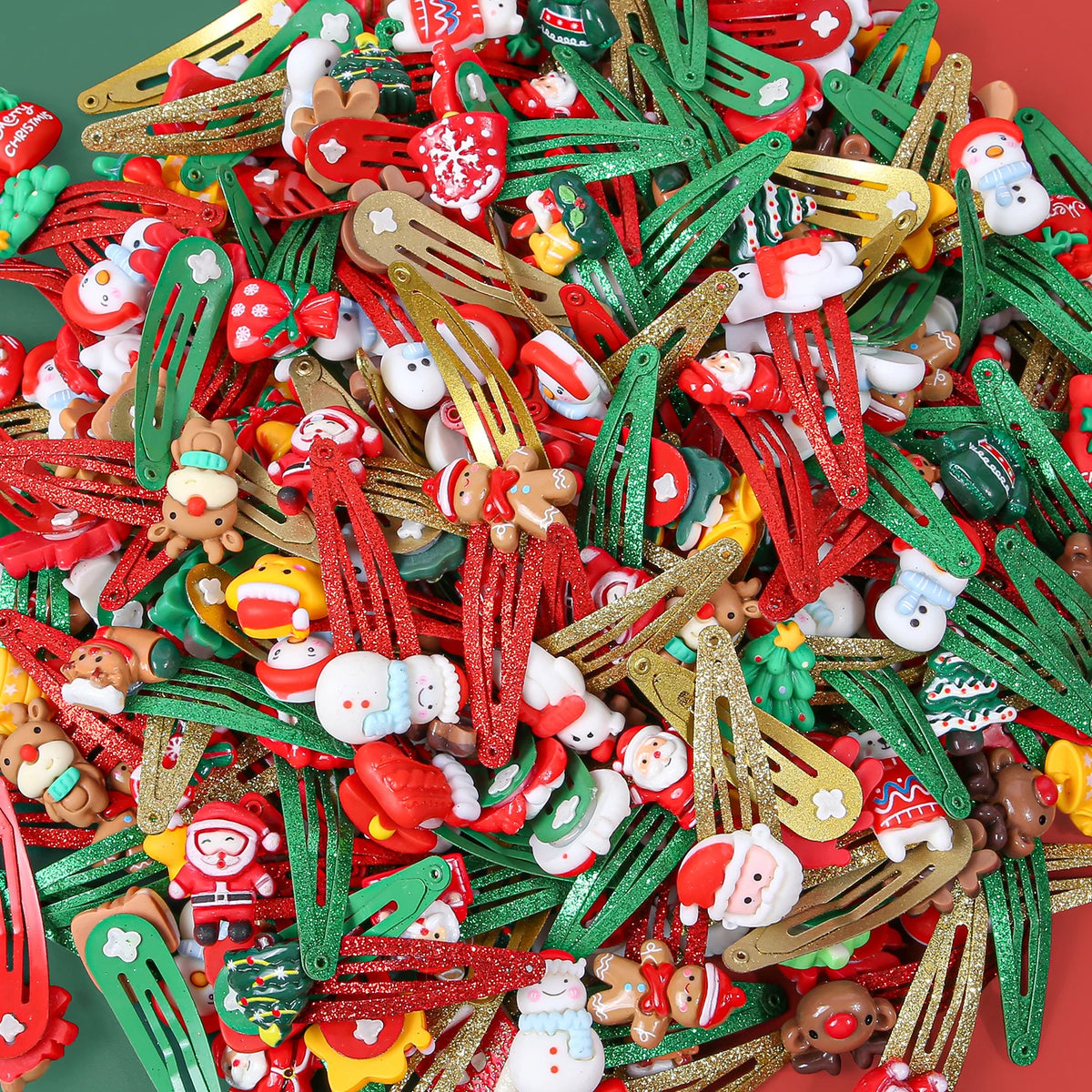 10/20/30PCS Cartoon Christmas Hair Clips Girls Party Hair Barrettes Clips Christmas Hair Clip Children Kids Hair Accessories