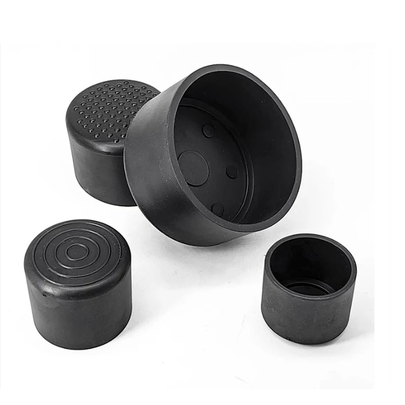 1-20Pcs Round Black PVC Soft Rubber Pipe Sleeve Tube Cap Table Chair Foot Pad Protective Cover 6 8 10 12 14 16 20 22 25 28-100mm