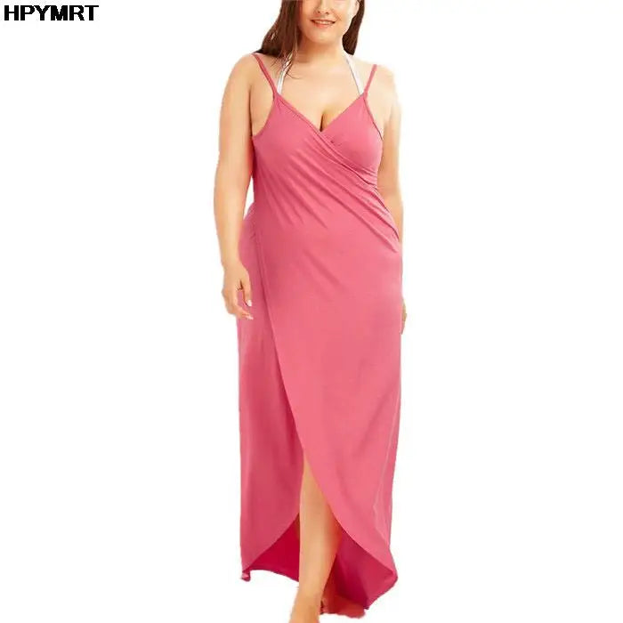 Women's Solid Color Halter Suspender Dress – Loose Sleeveless Beach Dress | S–5XL (7 Colors)