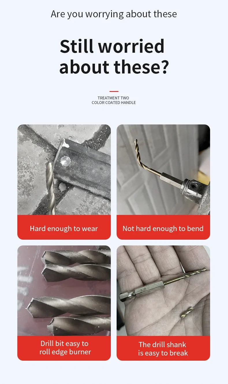 1.5-7.5mm Hex Shank Twist Drill Bit Wood Metal Hole Cutter Core Drilling Tool Cobalt Carbide Tip Flat Drill Bits HSS