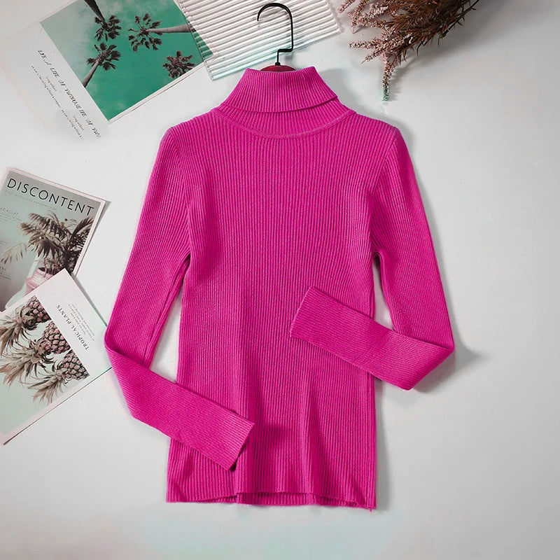 Women's Soft Turtleneck Sweater — Cotton Blend Knit