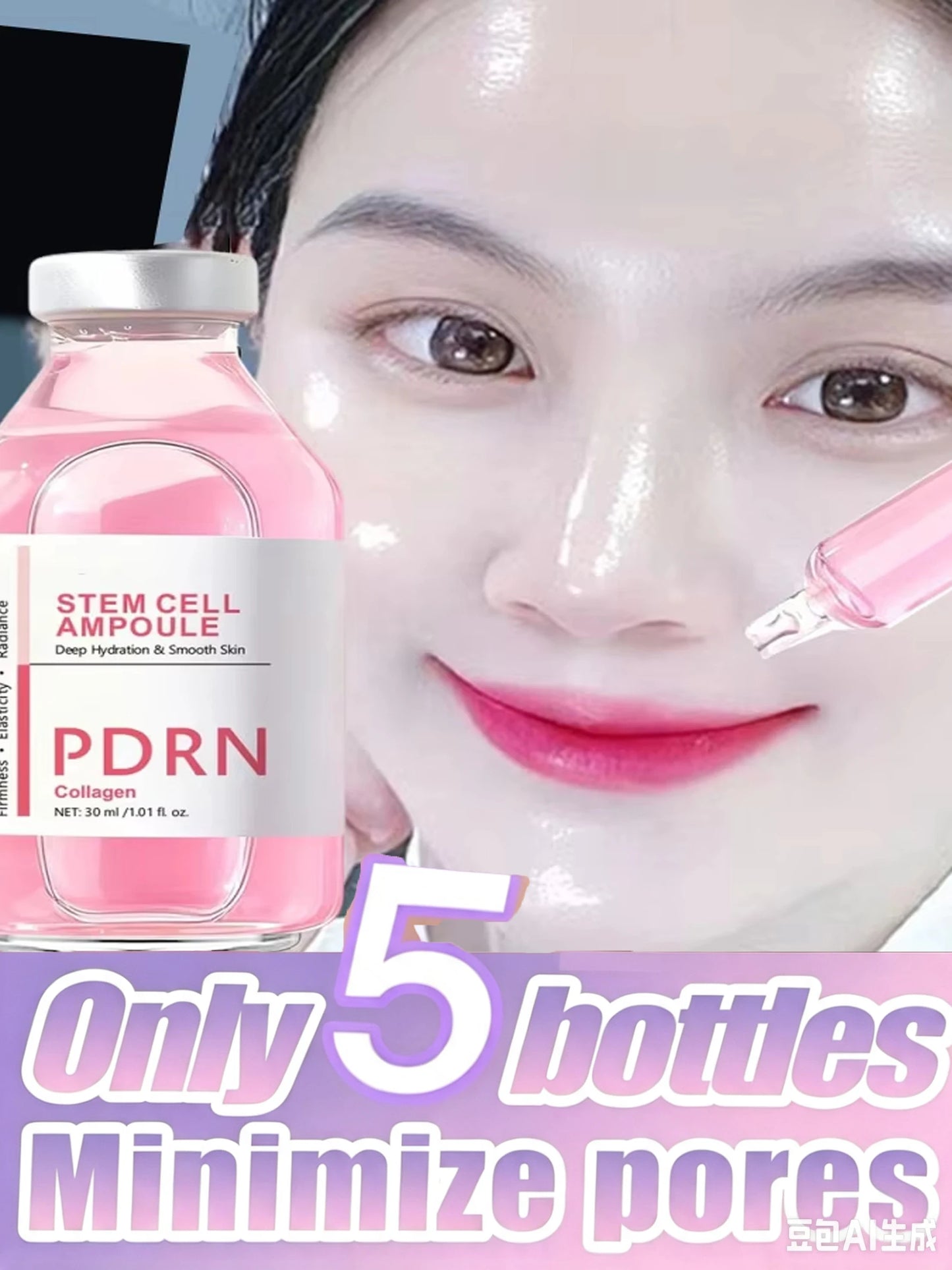 Facial Serum Anti-Aging PDRN Stem Cell Ampoule Essence Collagen Boost Firming Hydrating Skin Renew Brightening