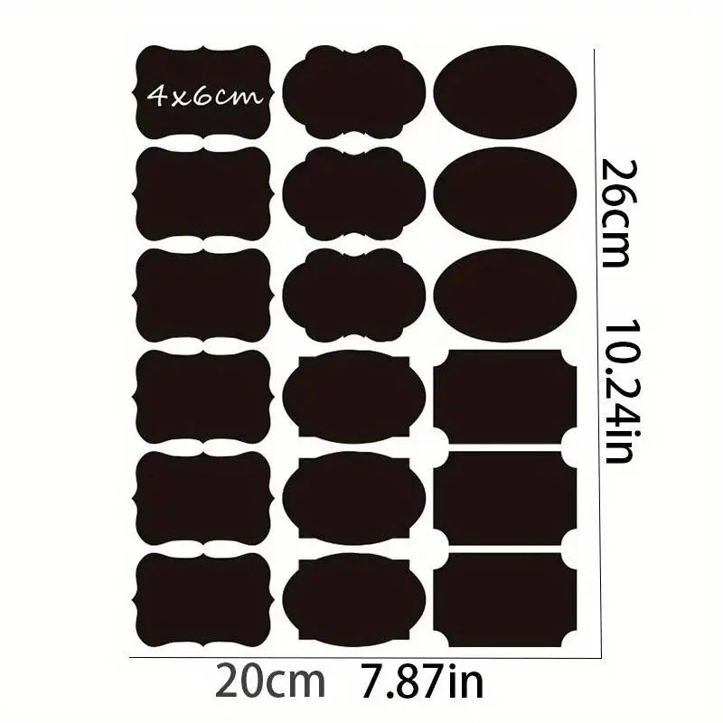 36Pcs MultiPurpose Reusable Write-On Stickers&pen set,Adhesive Labels for Kitchen, School Supply, Storage Box, Irregular-shaped