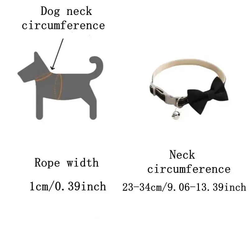 1Pcs/2Pcs Cat Collar with Bell Bow Tie Velvet & Fabric Adjustable Safety Collar for Small Dogs Kittens Pet Supplies