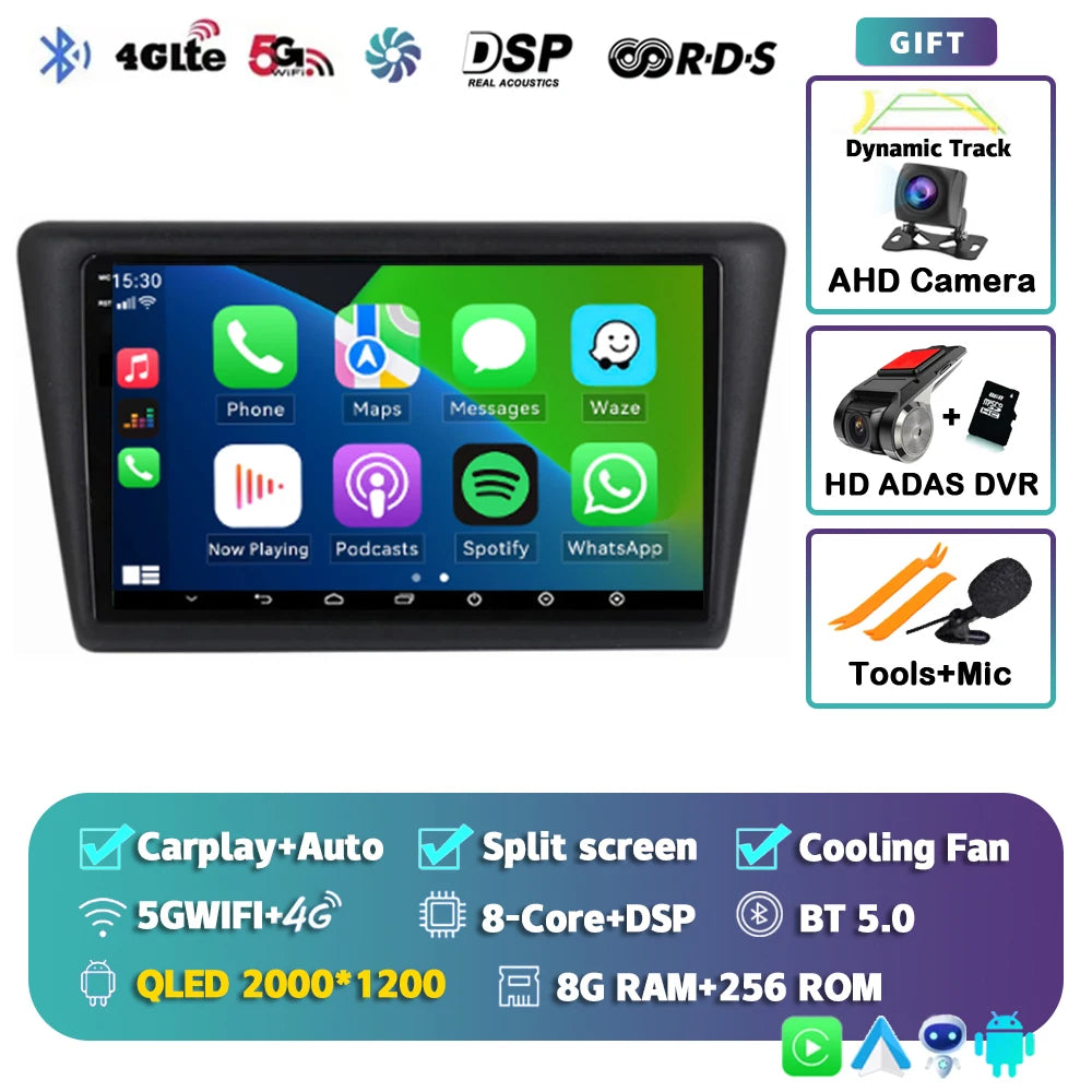 Android 16 Carplay Car Radio For VW Skoda Rapid 2013 2014 2015 2016 2017 2018 2019 Seat Toledo 2015 - 2018 GPS Multimedia Stereo