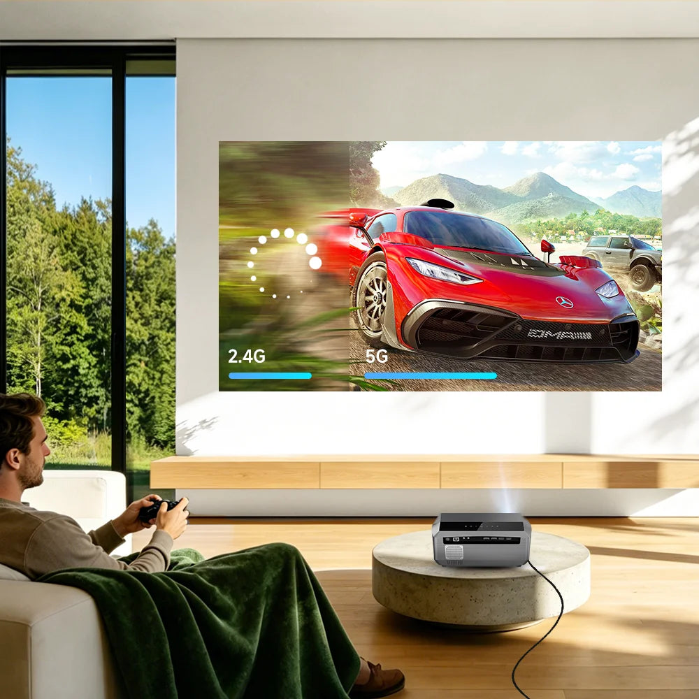 CAIWEI A10Q 4K Google Certified Projector 1080P Full HD Auto Focus High Brightness 4000 Ansi WiFi6 Beam Projectors Home Theater
