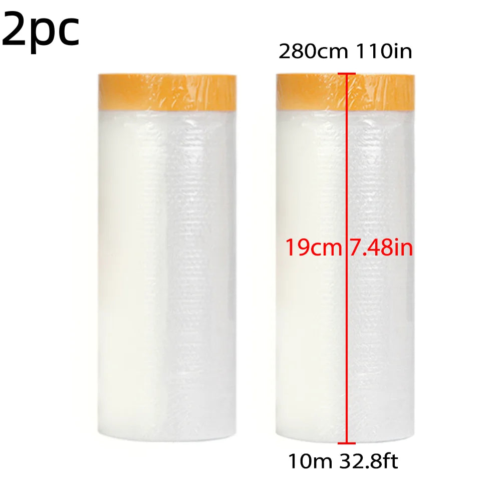 Pre-Taped Masking Film Protection PE Covering Cloth Tape for Living Room Furniture Dust-proof Spray Paint Automobile Painting