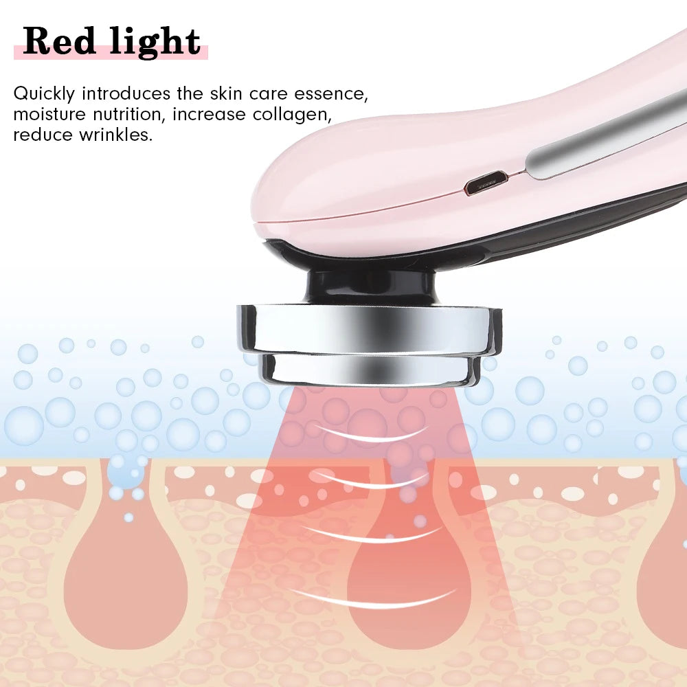 Face Massager Skin 5 In 1 Rejuvenation Massage LED Facial Lifting Beauty Vibration Wrinkle Removal Anti Aging Face Care