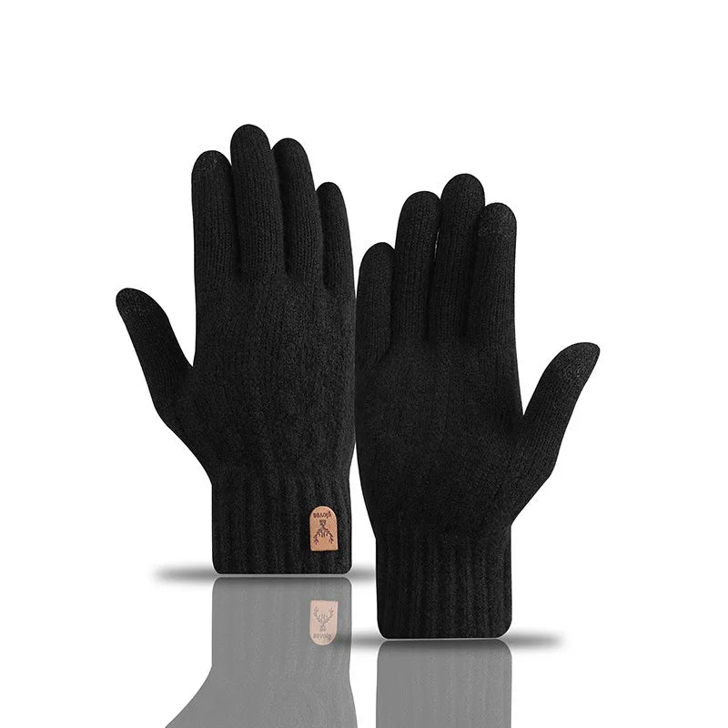 Men's Plush Lined Knit Gloves - Thick Winter Gloves - photo 7